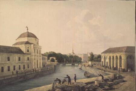 View of the Moika River by the Imperial Stables od Andrei Yefimovich Martynov