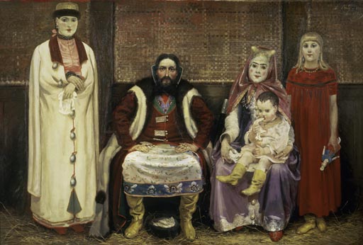 Russische Kaufmannsfamilie im 17. Jahrhundert od Andrej Petrowitsch Rjabuschkin