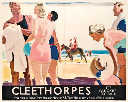 A poster advertising travel to Cleethorpes by London and North Eastern Railway