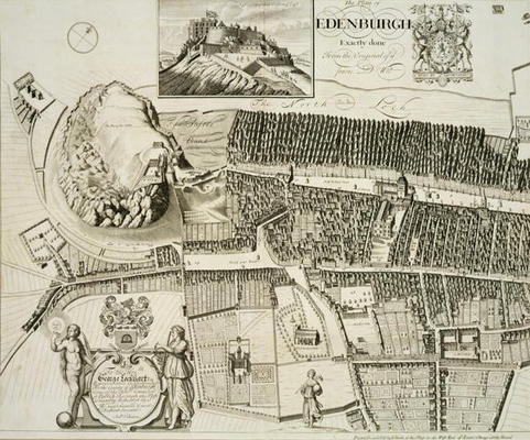 Plan of Edinburgh, pub. by John Smith (c.1652-1742) c.1710 (engraving) od Andrew Johnston