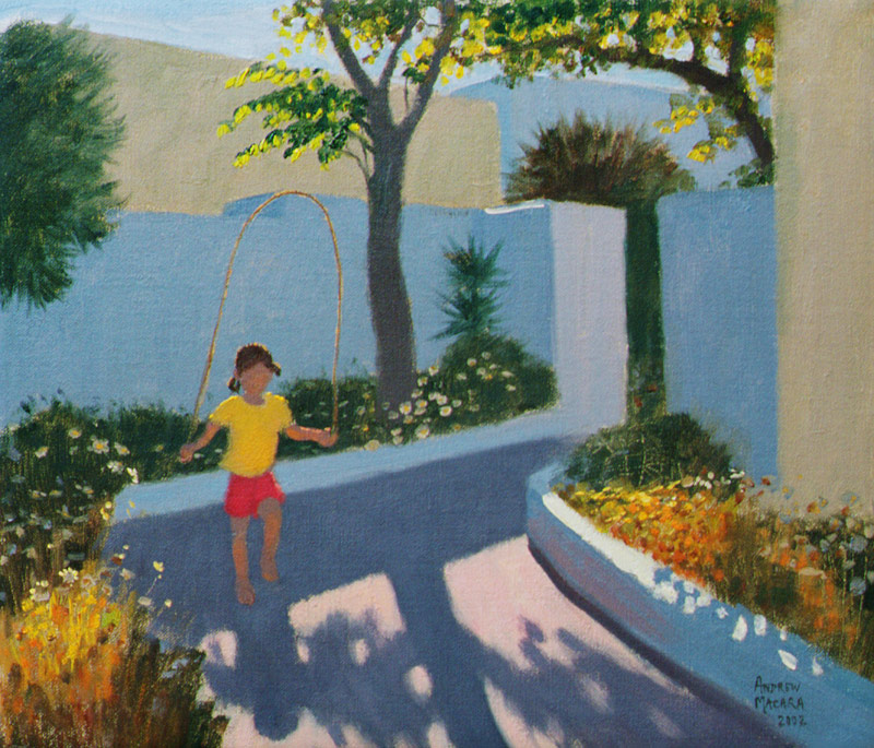 Girl Skipping, Santorini, 2002 (oil on canvas)  od Andrew  Macara