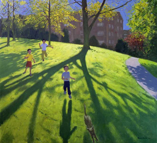 Children Running in the Park, Derby, 2002 (oil on canvas)  od Andrew  Macara