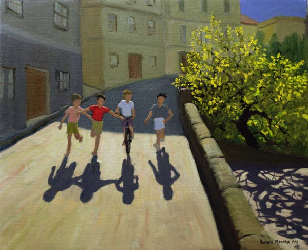 Children Running, Lesbos, 1999 (oil on canvas)  od Andrew  Macara