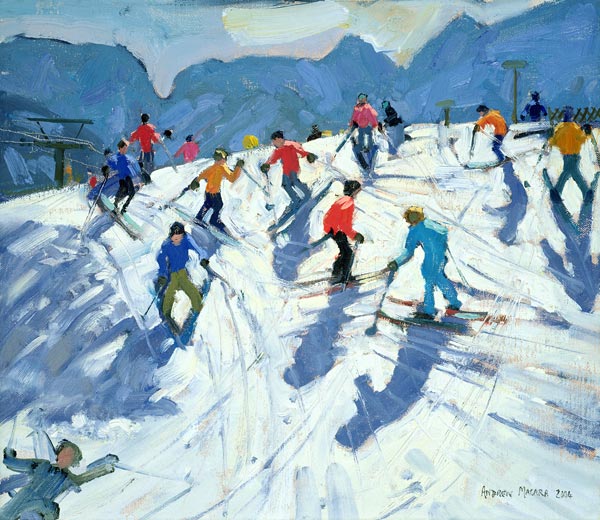 Busy Ski Slope, Lofer, 2004 (oil on canvas)  od Andrew  Macara