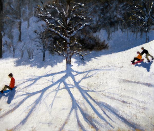 Tree and two tobogganers od Andrew  Macara