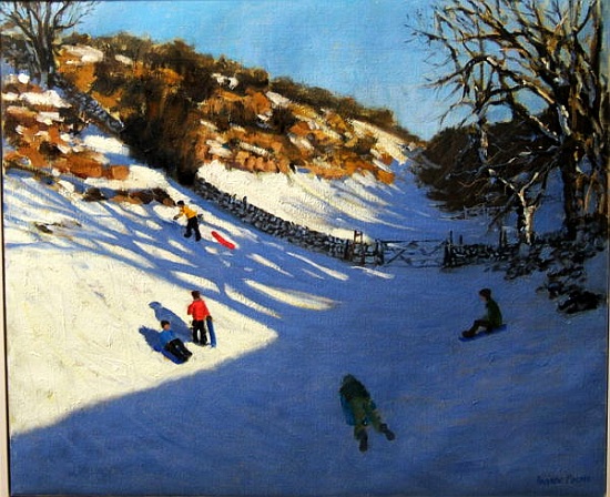 Snow in the valley, near Monyash, Derbyshire od Andrew  Macara