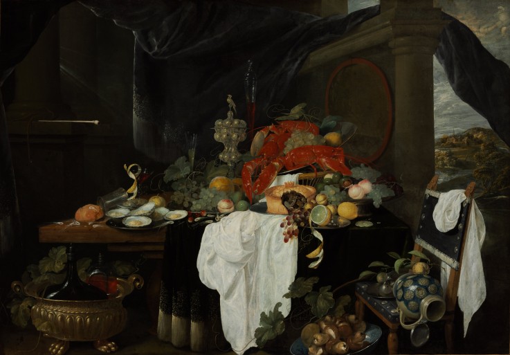 Pronk Still Life with Fruit, Oyters, and Lobsters od Andries Benedetti