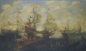 The Battle of Lepanto on 7 October 1571