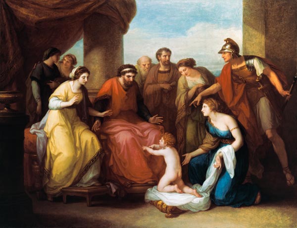 The young Pyrrhus asks the illyrischen king Glaukias and his wife for refuge od Angelica Kauffmann