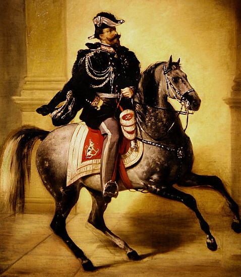 Equestrian Portrait of Victor Emmanuel II of Italy od Angelo Inganni