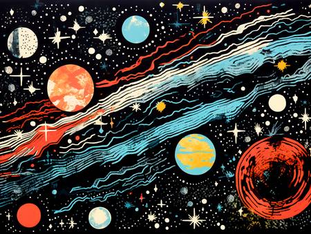Galaktická Abstrakce: Kruhy a Čáry Tvoří Fascinující Galaxie