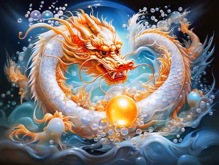 Rok Draka. Čínský drak z mořské pěny. Zvěrokruhové znamení.