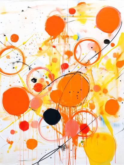 Transcendentní Kruhy a Barvové Skvrny Skleněné Otisky na Papíru v Abstraktní Formě