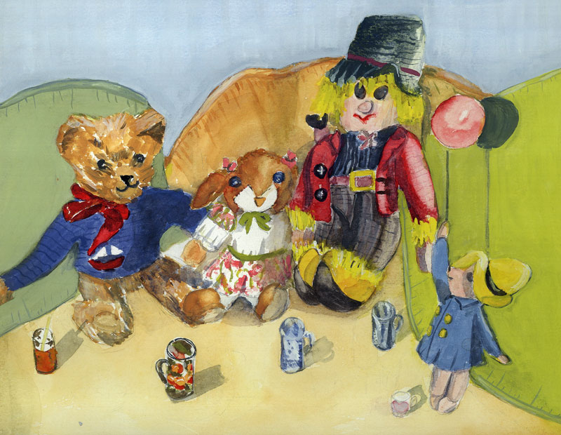 Granny Tuffy''s Toys (w/c on paper)  od Ann  Robson