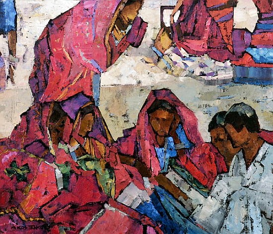 Sitting Women in Pink (oil on canvas)  od Anna  Kostenko
