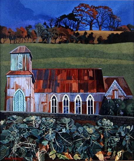 Tin Church, Solsbury Hill (acrylic on canvas)  od Anna  Teasdale