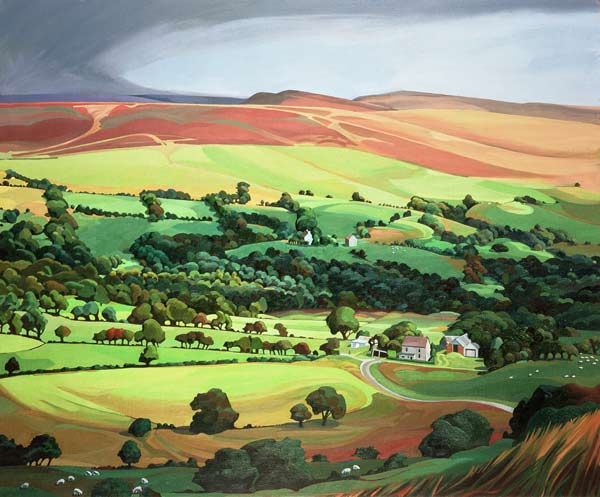 Welsh Valley (oil on canvas)  od Anna  Teasdale