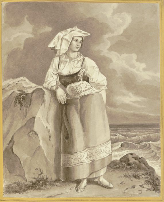 Italienerin am Meeresstrand od Anna von Biedenfeld