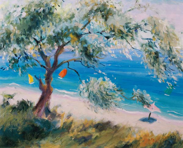 Looking on to a beach (oil on canvas)  od Anne  Durham