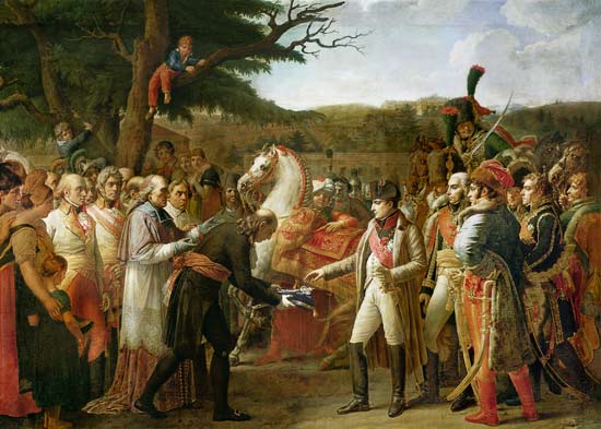 Napoleon Bonaparte (1769-1821) Receiving the Keys of Vienna at the Schloss Schonbrunn, 13th November od Anne-Louis Girodet de Roucy-Trioson