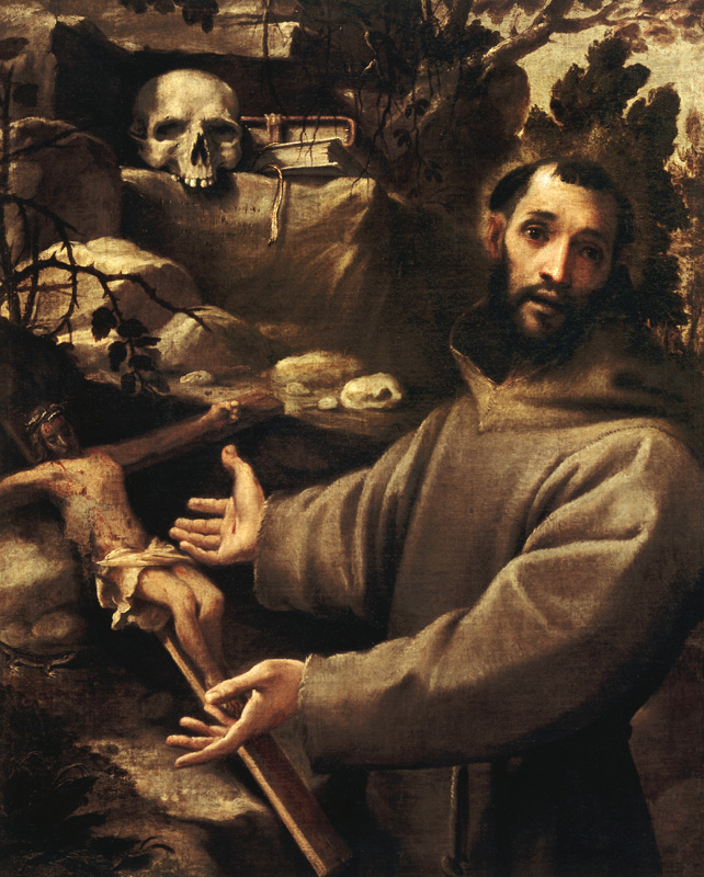 A.Carracci /Francis of Assisi/ Ptg./ C16 od Annibale Carracci