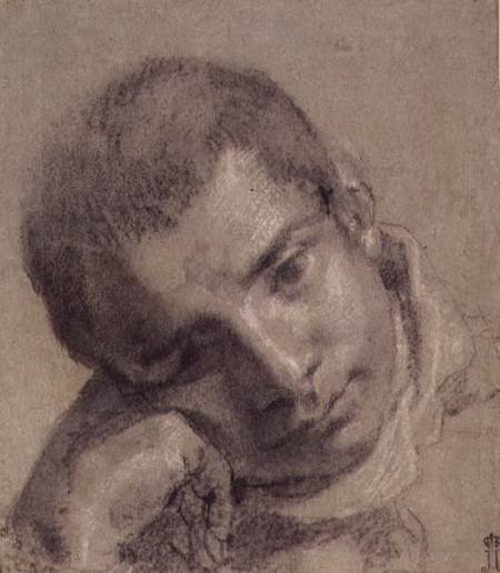 Head of a Youth (charcoal and white chalk) od Annibale Carracci
