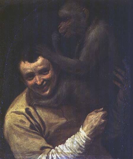 Man with Monkey od Annibale Carracci