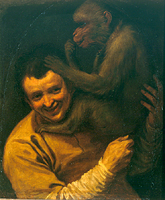 Mann mit lausendem Affen. od Annibale Carracci