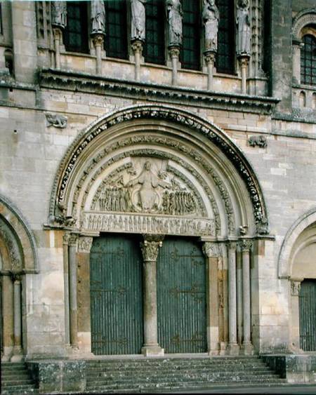 Central Portal of the Abbey Church, 1096-1106 reconstructed by Viollet-le-Duc in 1845 od Anonym Romanisch