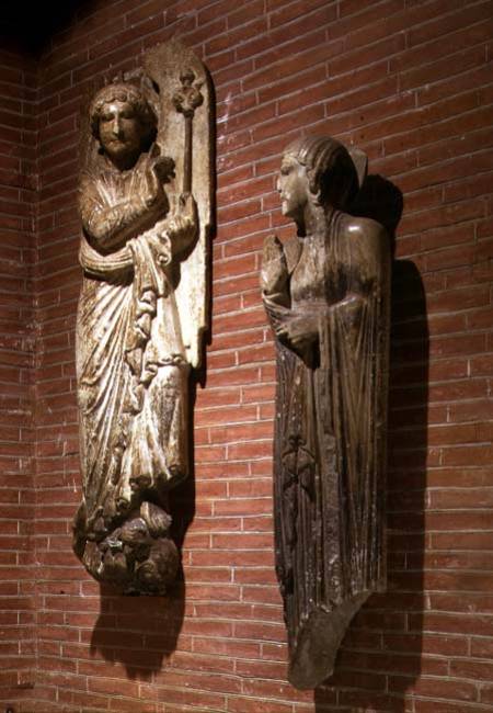 Figures of the Annunciation, from the exterior of St. Sernin od Anonym Romanisch