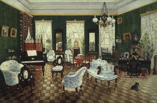 Kabinett im Landhaus des Grafen Dimitri Andrejewitsch Tolstoi in Snamenskaja, Gouvernement Woronesch od Anonym, Haarlem