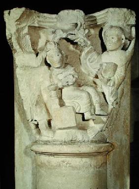 Capital with a relief depicting the Sacrifice of Abraham