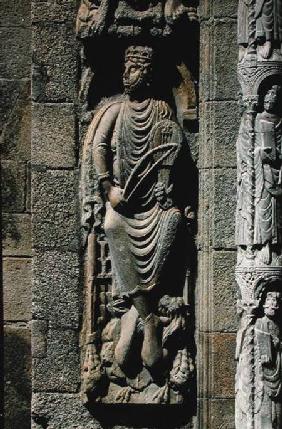 King David, detail from the Portico de las Platerias