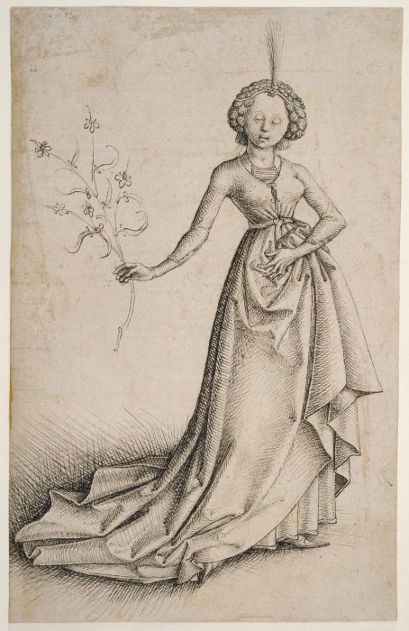 Junge Frau mit Blütenranke od Anonym