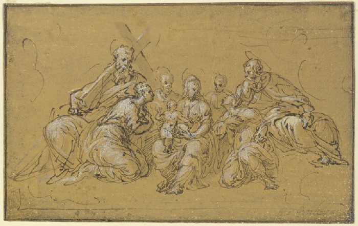 Madonna mit Kind, umgeben von Heiligen od Anonym