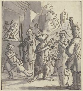 Musicians with performing bear
