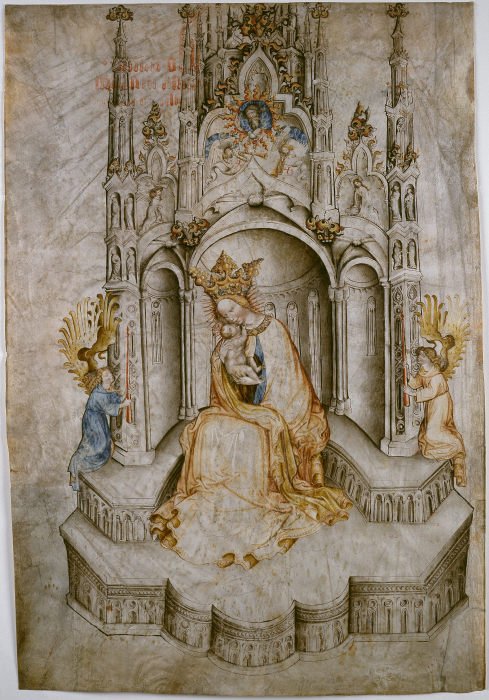 Madonna Enthroned, with Angels od Anonym