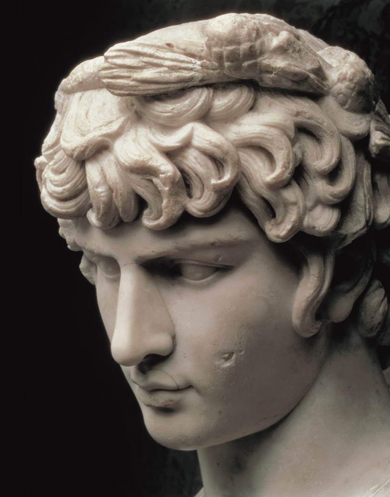 Portrait head of Antinous wearing the wreath of Dionysus, part of a statue from the villa of Emperor od Anonymous