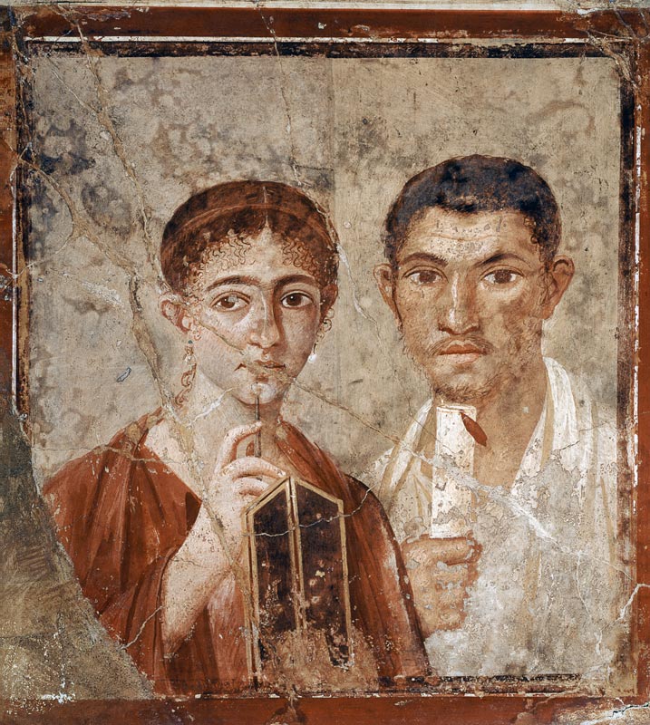 Portrait of a Couple, thought to be Paquio Proculo and his wife, from the House of Paquio Proculo,Po od Anonymous