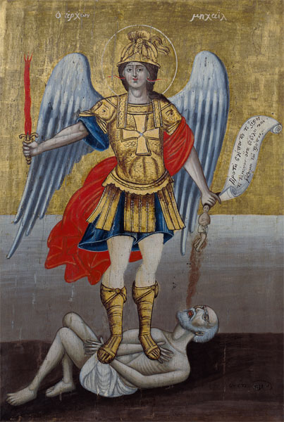 Archangel Michael: Greek icon from the Cyclades od Anonymous