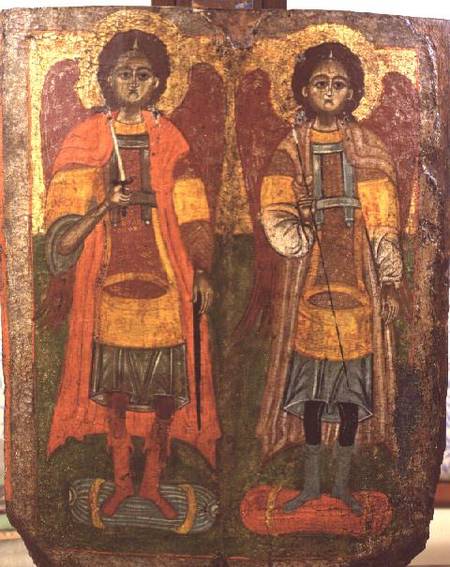 Archangels Michael and Gabriel, Byzantine icon,early period od Anonymous