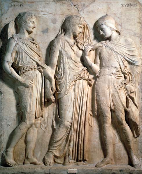 Hermes, Orpheus and Eurydice, relief od Anonymous