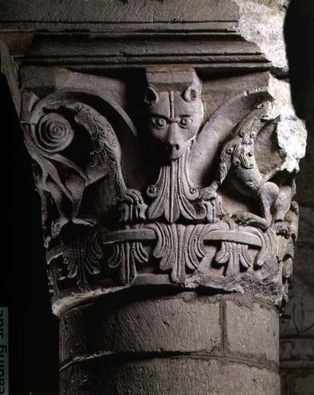 Carved column capital from the rotunda church od Anonymous