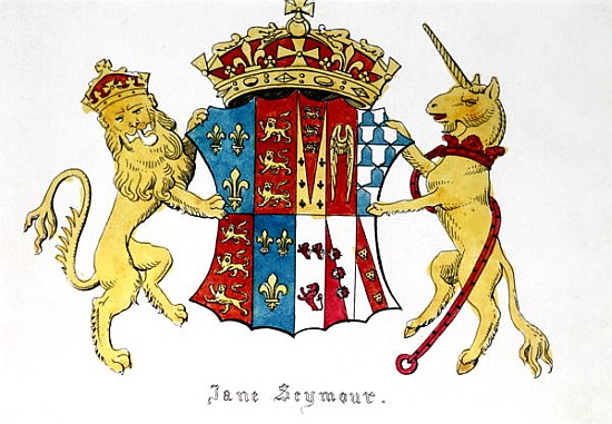 Coat of Arms of Jane Seymour (c.1509-37), third wife of King Henry VIII of England (1491-1547) od Anonymous