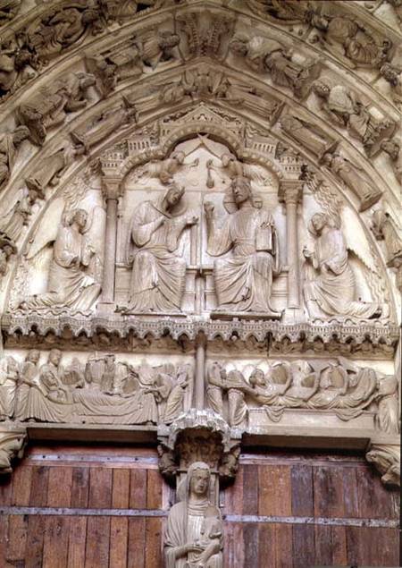The Coronation of the Virgintympanum of the central portal of the north transept od Anonymous