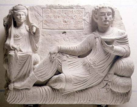 Couple at a banquet, tomb find from Palmyra,Syria od Anonymous