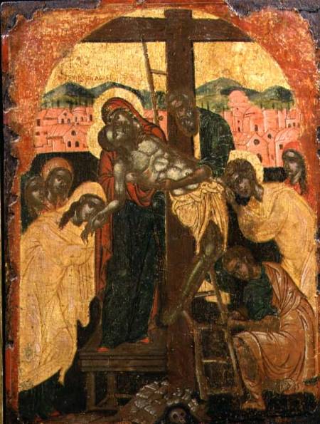 The Descent from the Cross (Deposition)Dalmatian icon od Anonymous