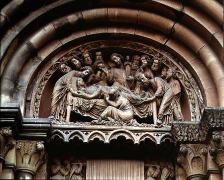 The Dormition of the Virgintympanum from the double portal of the south transept od Anonymous