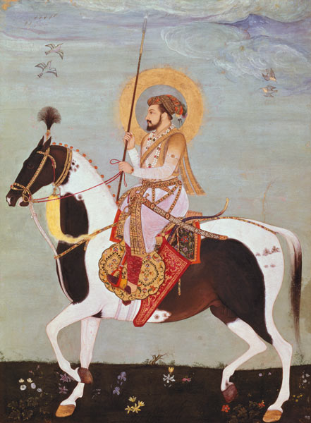 Equestrian portrait of Shah Jahan (1592-1666), 5th Mogul Emperor of Hindustan,Indian od Anonymous