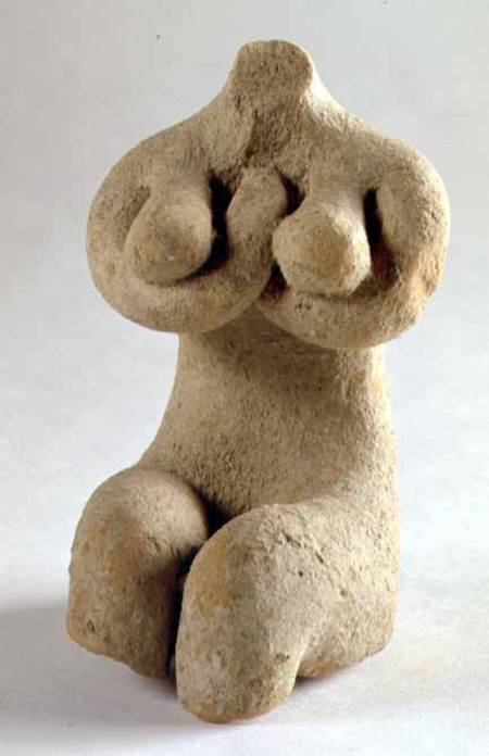 Female figurine in the Halaf stylefrom Mesopotamia or Northern Syria od Anonymous